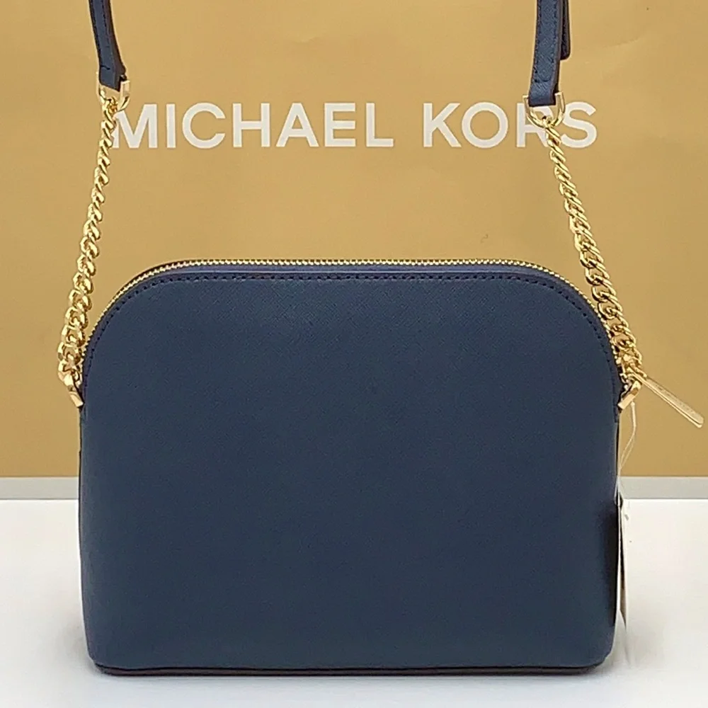 MICHAEL KORS JET SET TRAVEL DOME XCROSS XBODY SAFFIANO LEATHER NAVY COLOR - Picture 12 of 13